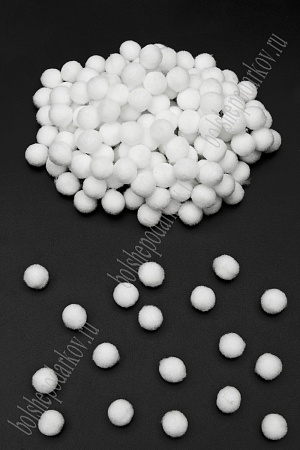 Помпоны Premium 1 см (200 шт) SF-3307, белый №16